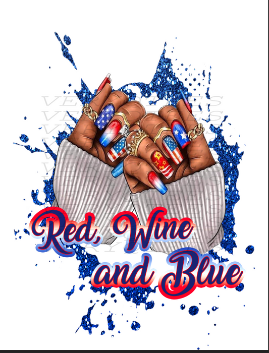 Red, wine and Blue DTF Transfer